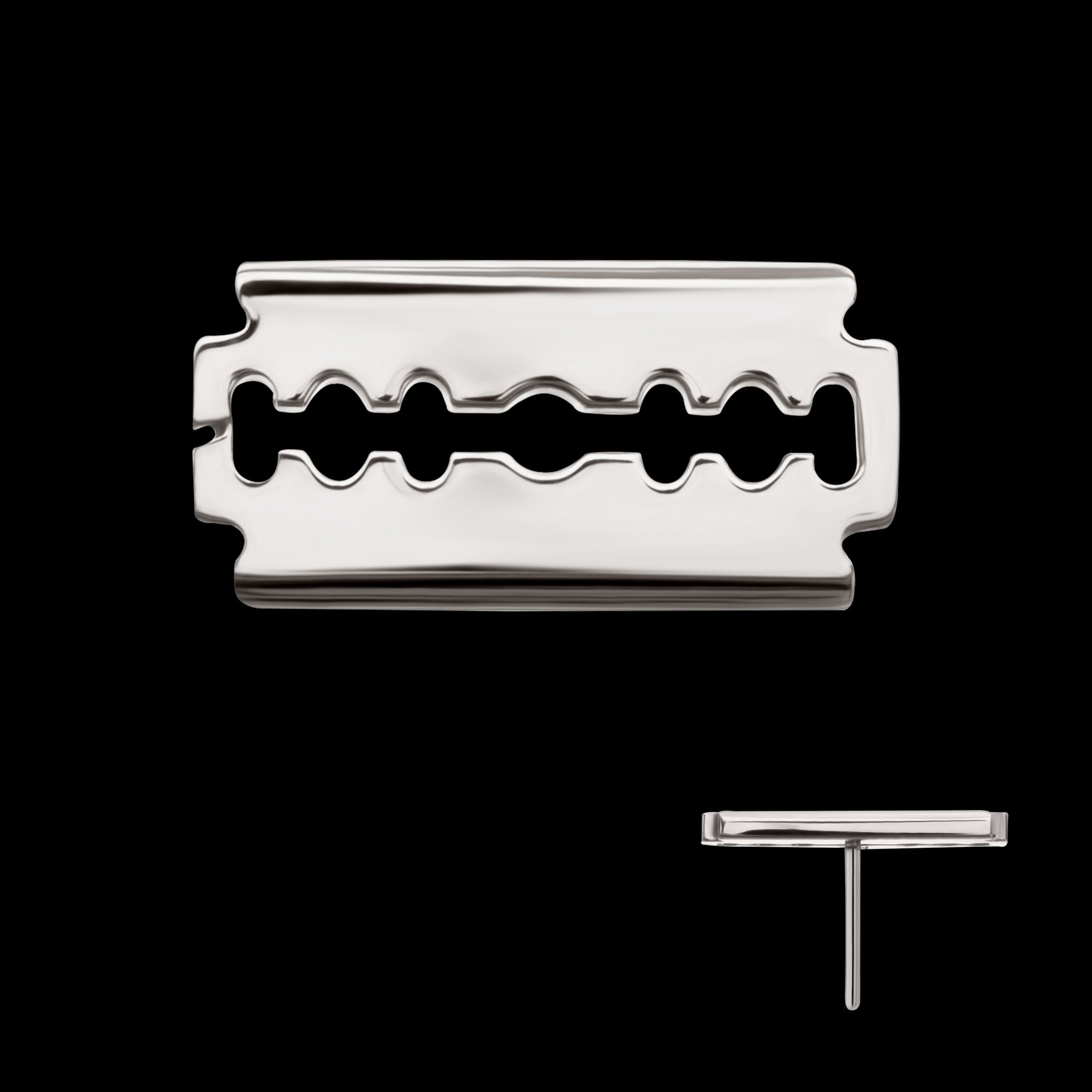 Razor Blade Flatback Stud Earring / Nosering - Titanium