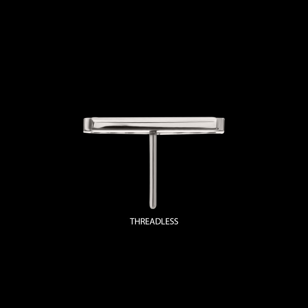 Razor Blade Flatback Stud Earring / Nosering - Titanium