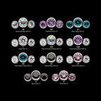 Bezel Set Multi-Color CZ 3-Cluster Side Facing Flatback Stud Earring / Nosering - CZ in Titanium