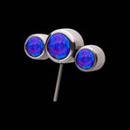 Bezel Set Multi-Color Opal 3-Cluster Side Facing Flatback Stud Earring / Nosering - Opal in Titanium