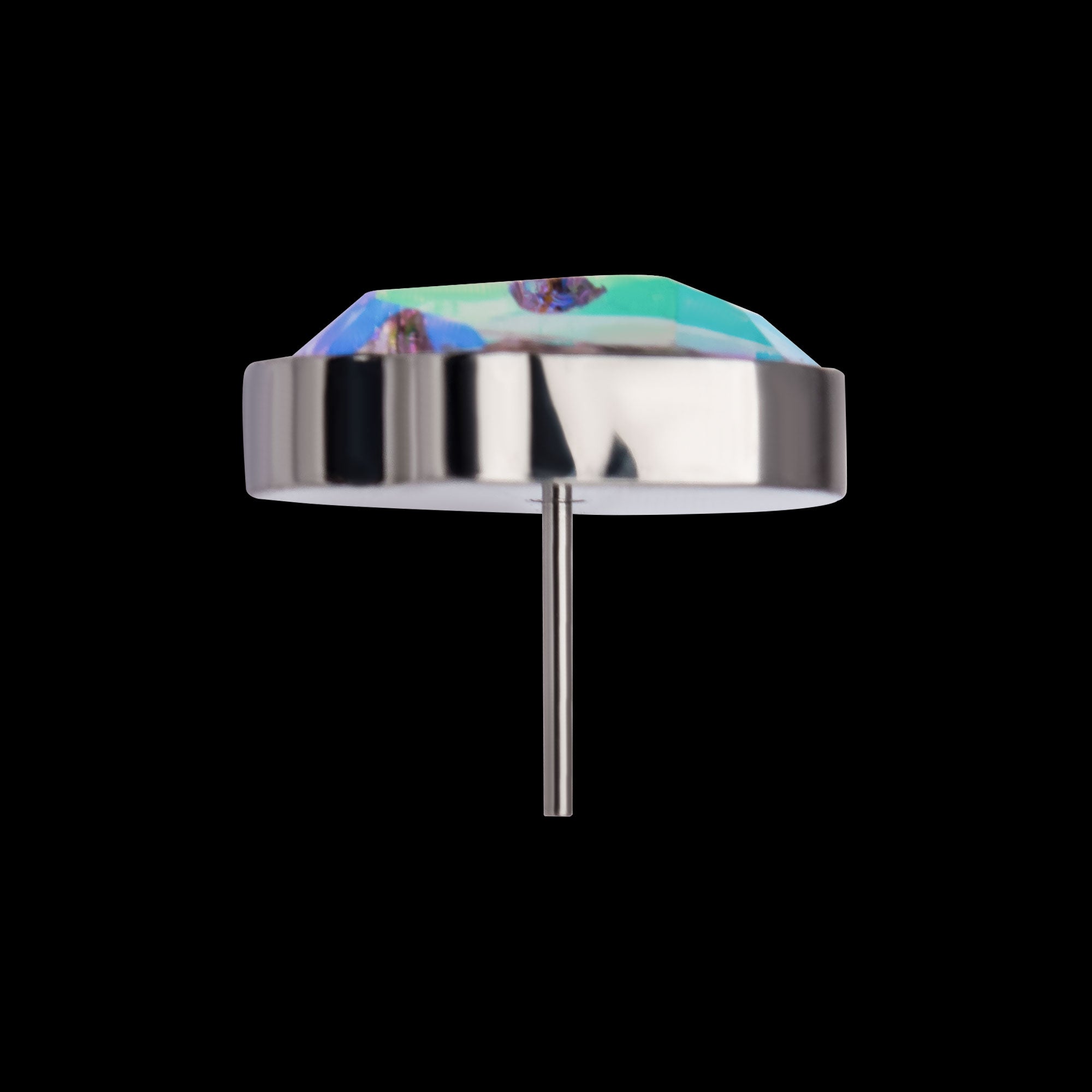 Skull Glass Flatback Stud Earring / Nosering - Titanium