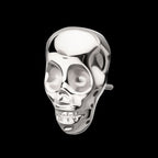 3D Skull Head Flatback Stud Earring / Nosering - Titanium