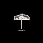 Skull with Black CZ Gem Eye Flatback Stud Earring / Nosering - CZ in Titanium