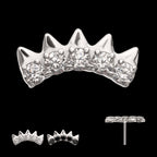 Arc Spike Cluster Flatback Stud Earring / Nosering - Titanium