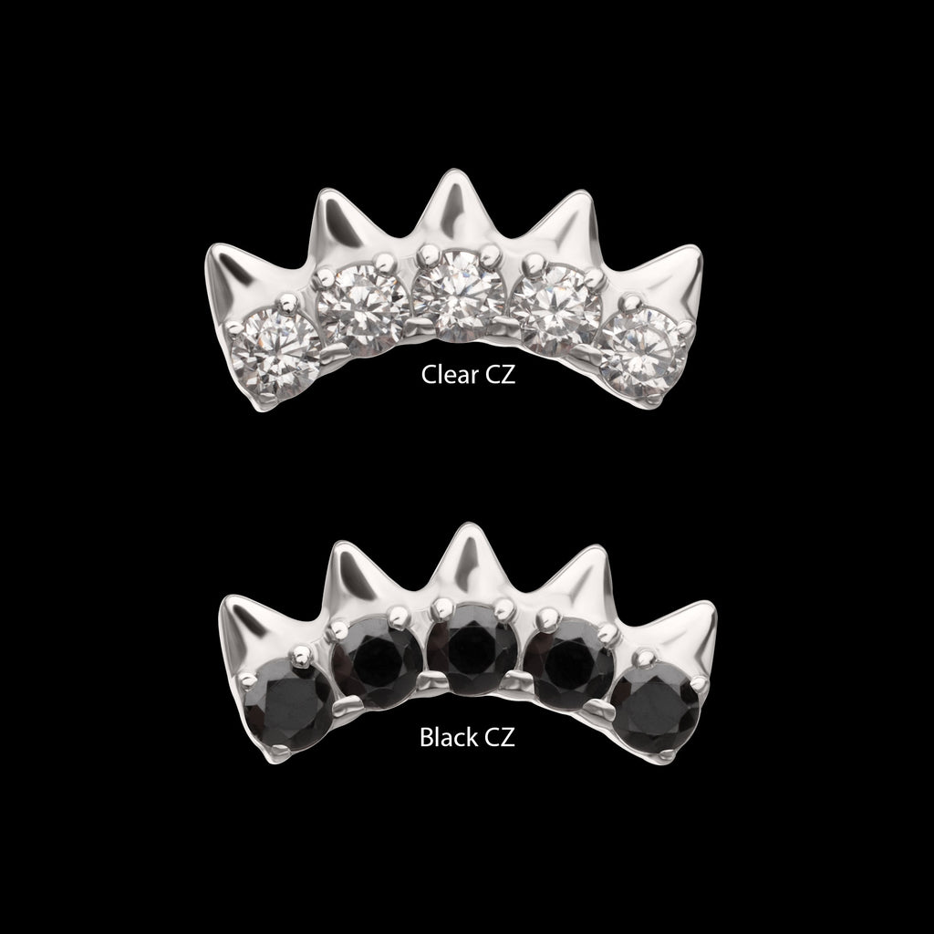 Arc Spike Cluster Flatback Stud Earring / Nosering - Titanium