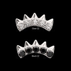 Arc Spike Cluster Flatback Stud Earring / Nosering - Titanium