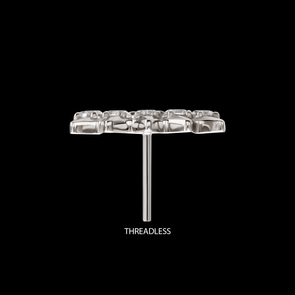 Arc Spike Cluster Flatback Stud Earring / Nosering - Titanium