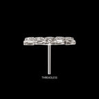 Arc Spike Cluster Flatback Stud Earring / Nosering - Titanium