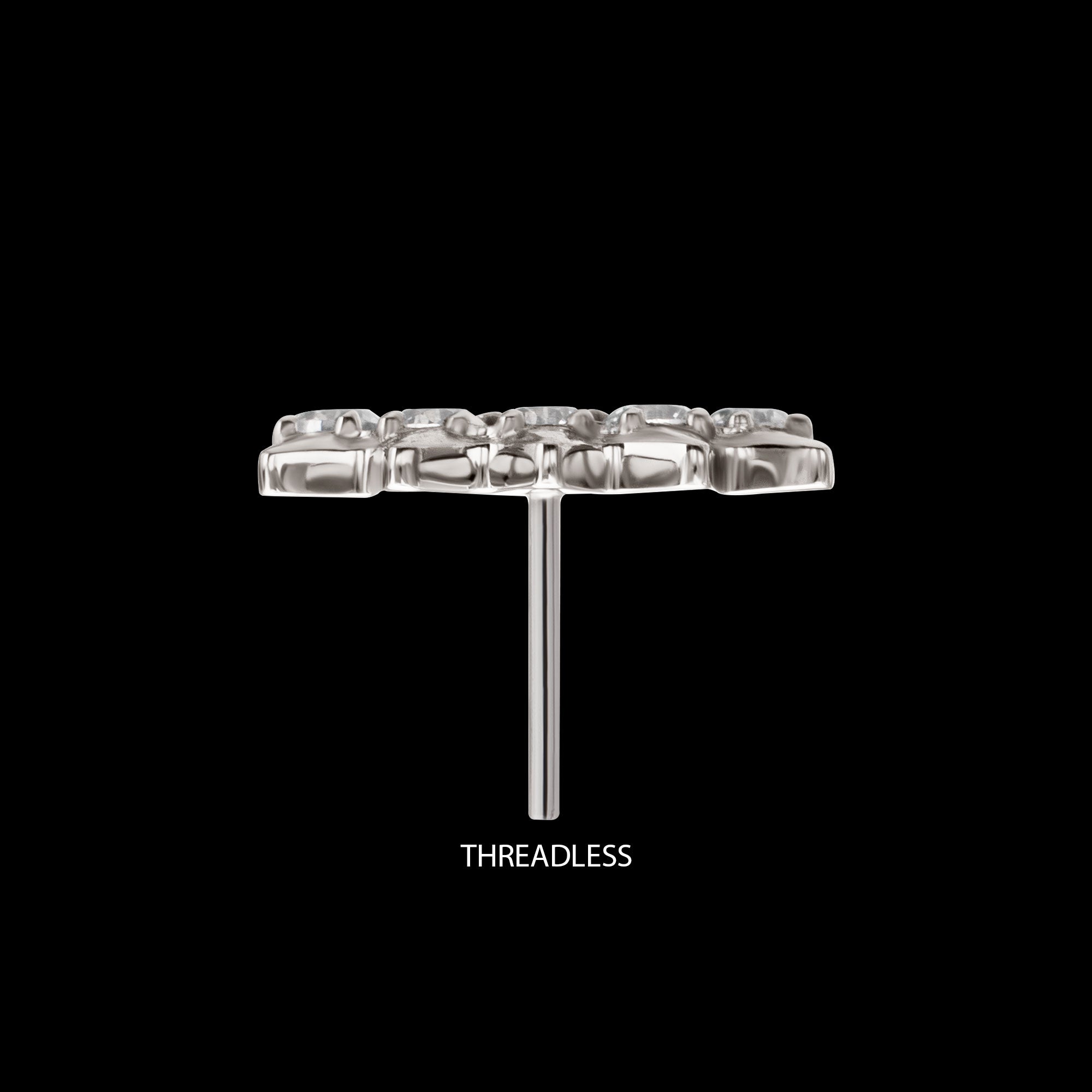 Arc Spike Cluster Flatback Stud Earring / Nosering - Titanium