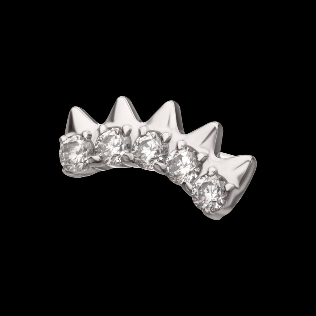 Arc Spike Cluster Flatback Stud Earring / Nosering - Titanium