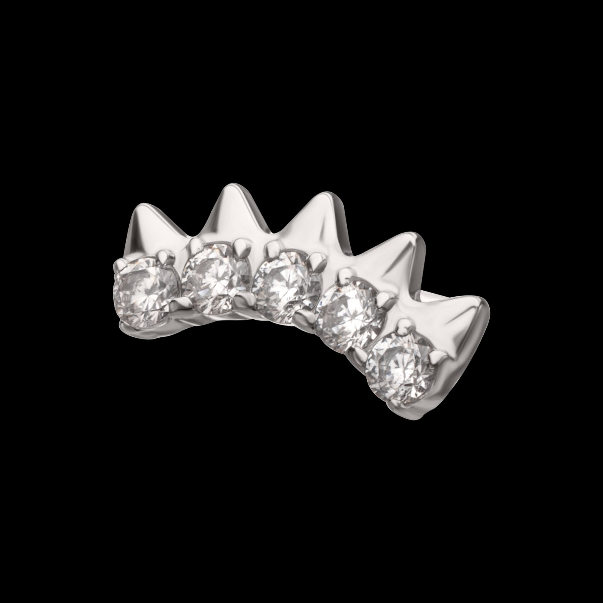 Arc Spike Cluster Flatback Stud Earring / Nosering - Titanium
