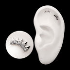 Arc Spike Cluster Flatback Stud Earring / Nosering - Titanium
