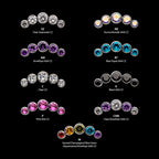 5-Bezel Set CZ/Swarovski Crystal Cluster Flatback Stud Earring / Nosering - Swarovski Crystal & CZ in Titanium
