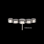 5-Bezel Set CZ/Swarovski Crystal Cluster Flatback Stud Earring / Nosering - Swarovski Crystal & CZ in Titanium