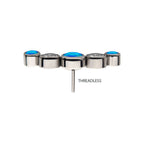 5-Bezel Set Cluster Threadless Earring / Nosering Top – CZ, Swarovski Crystal & Synthetic Opal in Titanium