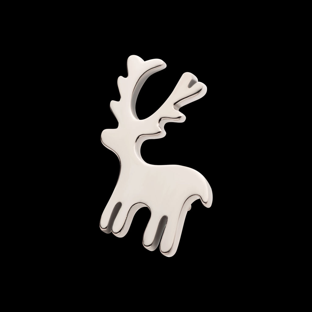 Christmas Reindeer Flatback Stud Earring / Nosering - Titanium
