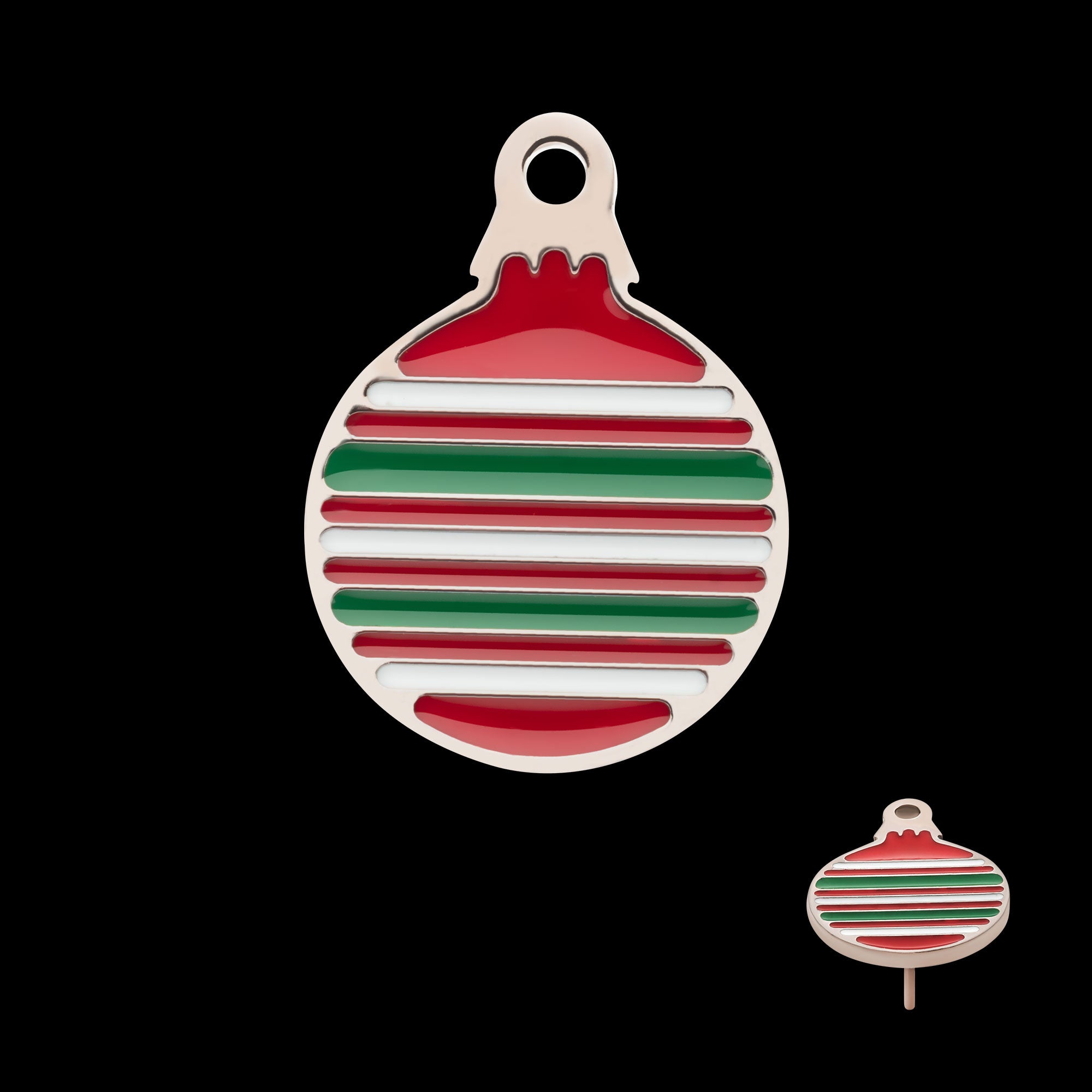 Christmas Ornament Flatback Stud Earring / Nosering - Titanium