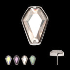 Prong Set Coffin Shape CZ Flatback Stud Earring / Nosering - CZ in Titanium