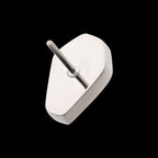 Prong Set Coffin Shape CZ Flatback Stud Earring / Nosering - CZ in Titanium