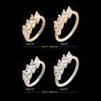 4 Marquise Staggered Cluster Prong Gem Side Facing Hinged Segment Clicker Hoop Earring / Nosering – 14Kt Gold