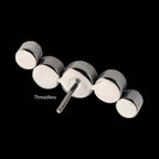 Titanium Threadless Bezel Set CZ/Opal Oscillating 5-Cluster Top