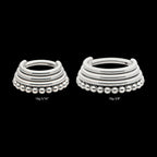 Quadruple Stacked Side Facing Hinged Segment Clicker with Clustered Beads Hoop Earring / Nosering – Titanium
