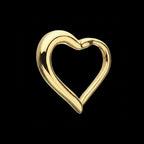 Right Heart Shape Front Facing Hinged Segment Ring Earring / Nosering – 14kt Gold