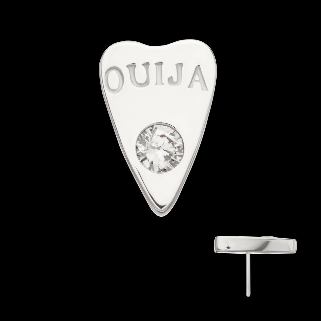 14Kt White Gold Hasbro Ouija Planchette Threadless Top
