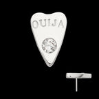 14Kt White Gold Hasbro Ouija Planchette Threadless Top