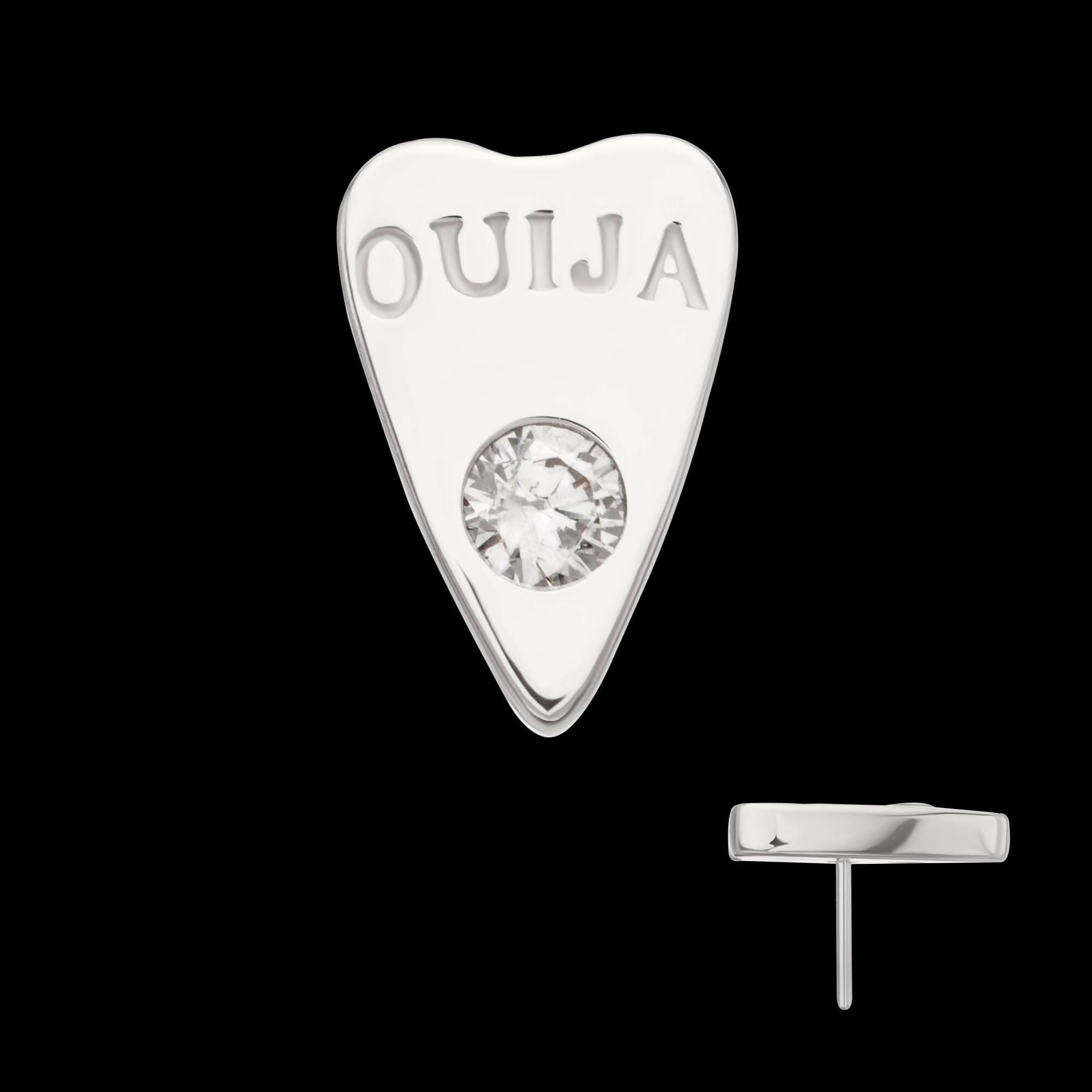 14Kt White Gold Hasbro Ouija Planchette Threadless Top