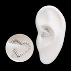 CNC Set Gem Heart Front Facing Hinged Segment Clicker (For Left Ear) Hoop Earring / Nosering – Titanium
