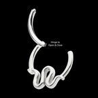 Pronged Round CZ Snake Front Facing Hinged Segment Clicker Hoop Earring / Nosering – Titanium