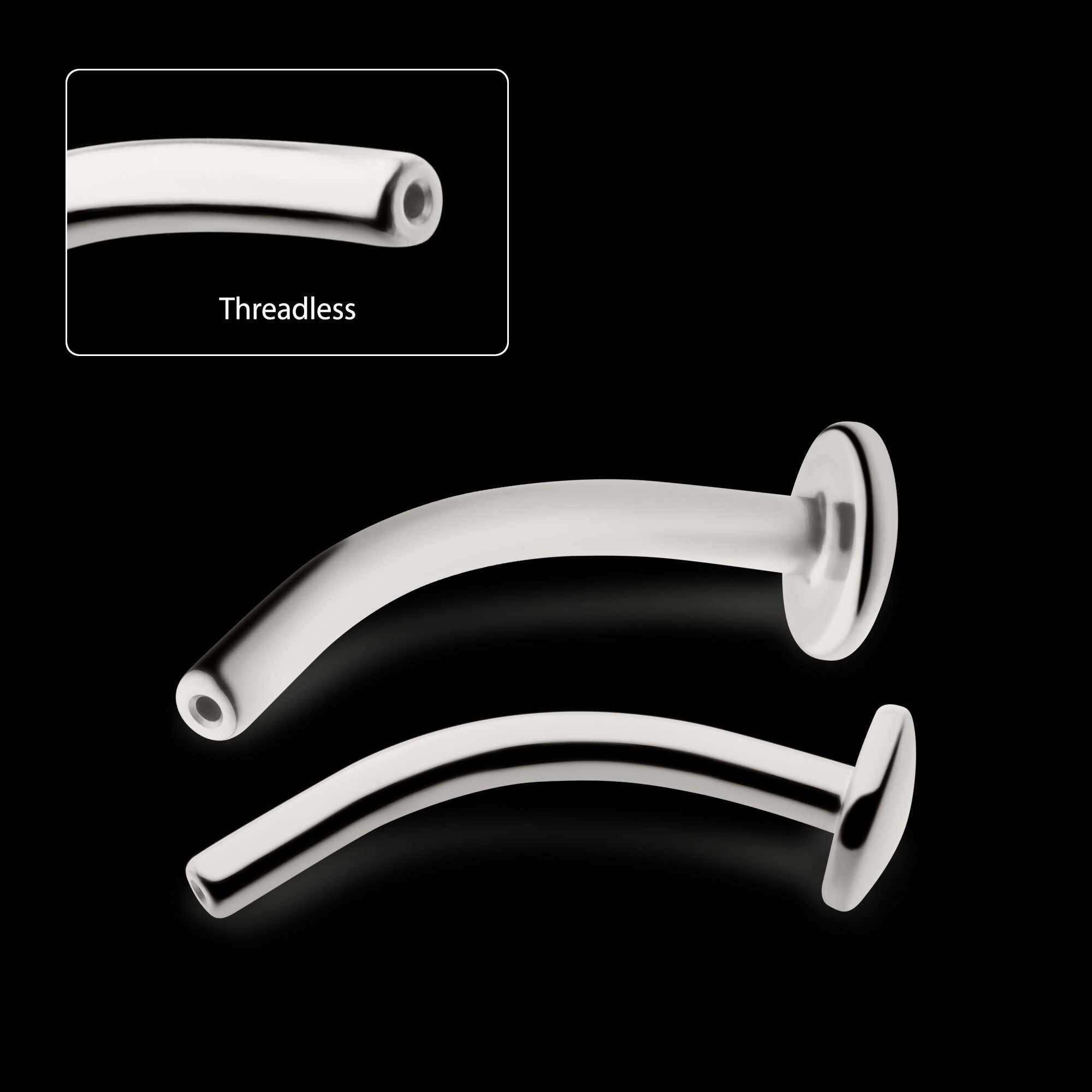 Titanium Threadless with Fixed Disk Floating Navel Bar