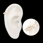 4 Marquise Staggered Cluster Prong Gem Side Facing Hinged Segment Clicker Hoop Earring / Nosering – 14Kt Gold