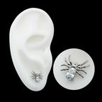 Titanium Threadless Spider Top with 4-Prong Oval CZ