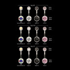 Internally Threaded Double Bezel Round with Smooth Rounded Back & Fixed Bottom Navel Earring / Nosering – Titanium