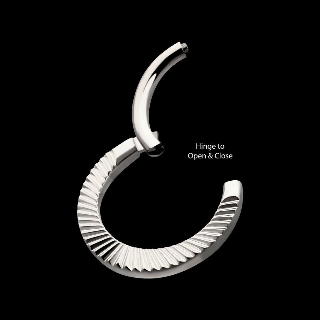 Radiant Hoop Front Facing Hinged Segment Clicker Earring / Nosering – Titanium
