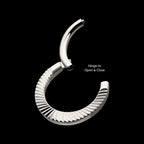 Radiant Hoop Front Facing Hinged Segment Clicker Earring / Nosering – Titanium