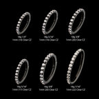 Black PVD Titanium CNC Set Clear CZ Eternity Side Facing Hinged Segment Clicker Hoop Earring / Nosering