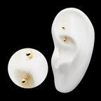 Curved Barbell with One Side Internally Threaded and One Side Fixed Ball End Earring / Nosering – 14Kt Yellow Gold