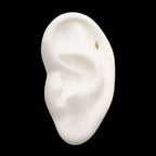 14Kt Yellow Gold Threadless with 3-Clear Gem Bar Top