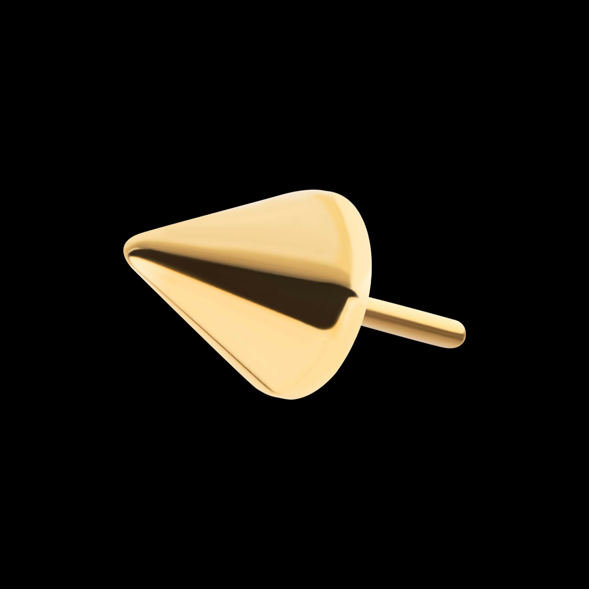 24Kt Gold PVD Titanium Threadless Spike Top