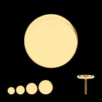 24Kt Gold PVD Titanium Threadless with Flat Disc Top