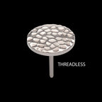 Titanium Threadless Hammered Disk Top