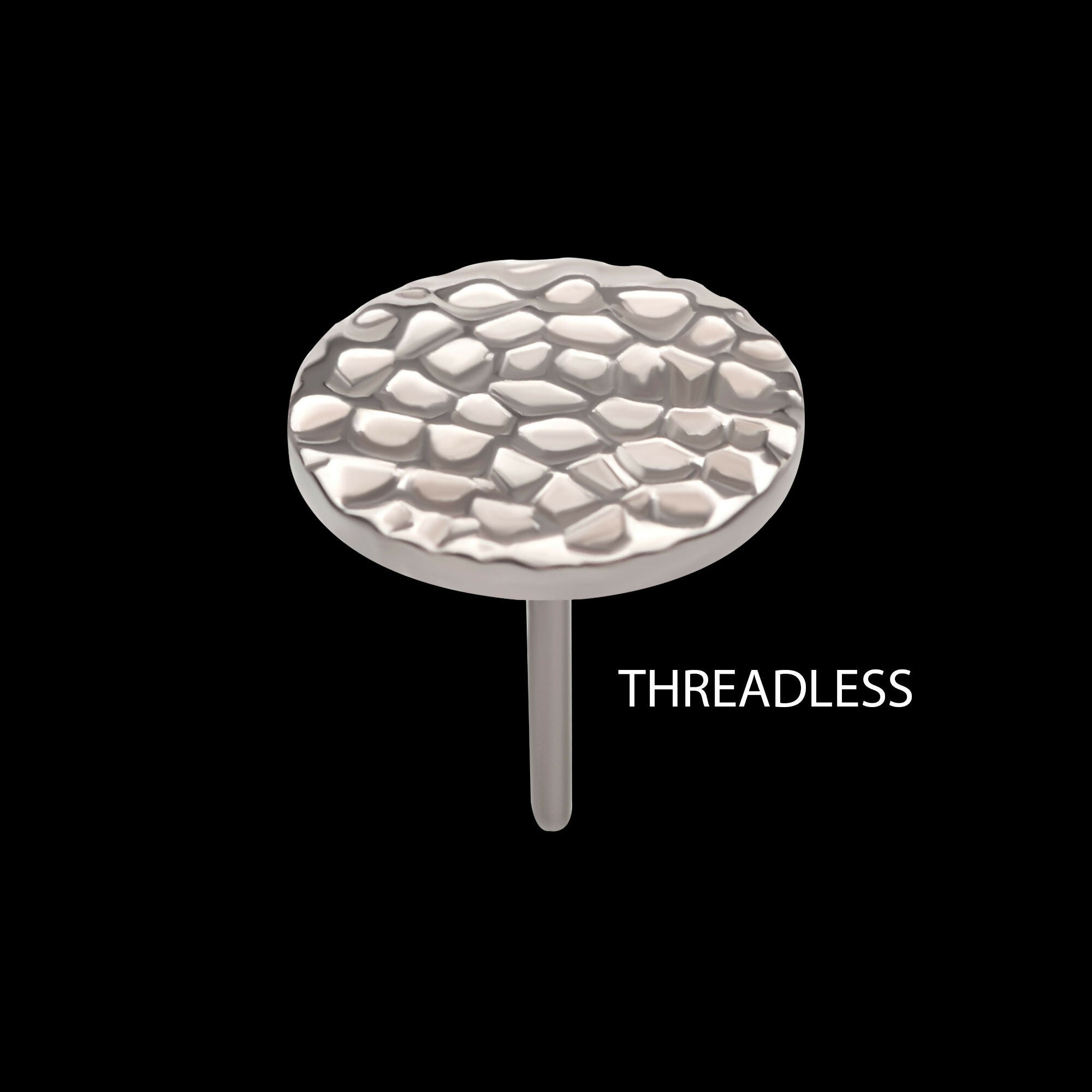 Titanium Threadless Hammered Disk Top