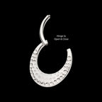 Hammered Round Shape Front Facing Hinged Segment Clicker Hoop Earring / Nosering – Titanium