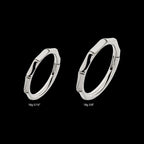 Bamboo Design Side Facing Hinged Segment Clicker Hoop Earring / Nosering – Titanium
