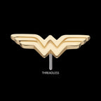 DC Comics Wonder Woman Logo Flatback Stud Earring / Nosering - 14Kt Yellow Gold