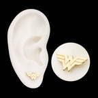 DC Comics Wonder Woman Logo Flatback Stud Earring / Nosering - 14Kt Yellow Gold