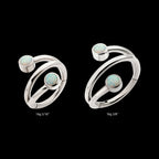 Double Ended Twist Side Facing Hinged Segment Clicker with Bezel Set White Opal Hoop Earring / Nosering – Titanium